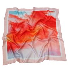 Cvetlični tisk svileni satenski šal Wrap